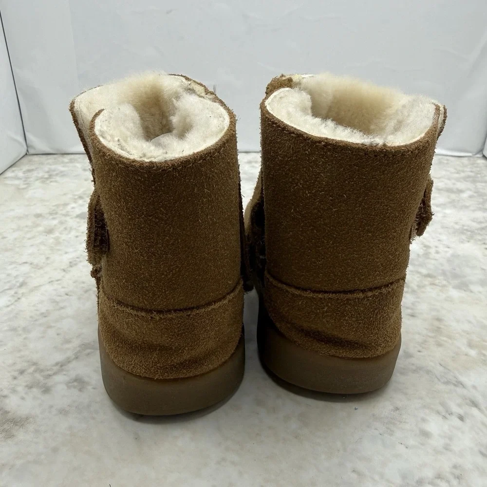 UGG Keelan Toddler Boots Chestnut Sheepskin Suede Hook & Loop US 4/5